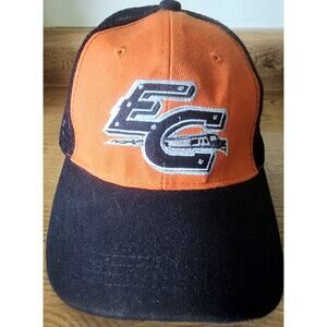 EC Embroidered Trucker Hat Orange Black Mesh Adjustable Snapback Baseball Cap K